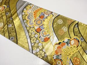 山並に笠松・華紋織り出し　振袖用袋帯